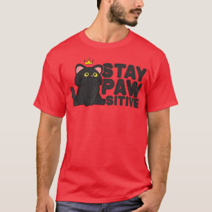 Camiseta Gato Bonita Fica Pawsitive Engraçada Gato