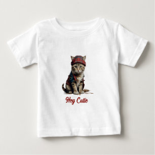 Camiseta gato bonitinho disfarçado escocês