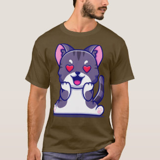 Camiseta Gato Bonito Apaixonando Cartografia