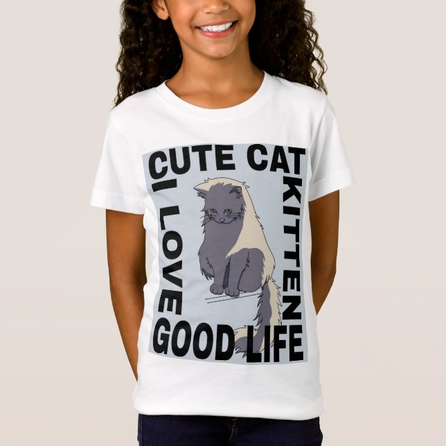 Camiseta Gato bonito, boa vida (Frente)