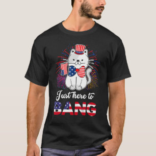 Camiseta Gato Bonito Com A Bandeira De Nós Aqui Para Pegar