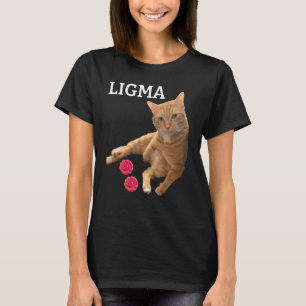 Camiseta Gato bonito com brinquedos Ligma piada