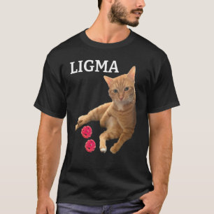 Camiseta Gato bonito com brinquedos Ligma piada