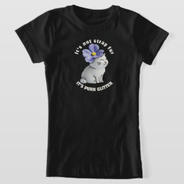 Camiseta Gato Bonito com Chapéu Flor - Cota Glitter Puro