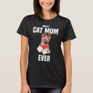 Camiseta Gato bonito com fantasia de rena Melhor Gato Mãe N