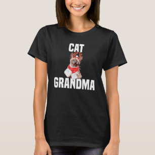 Camiseta Gato bonito com fantasia de rena vovó 1