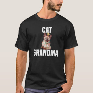 Camiseta Gato bonito com luzes de fadas vovó