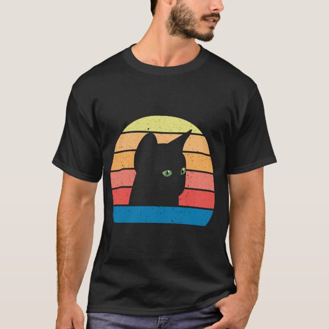 Camiseta gato bonito com olho verde (Frente)