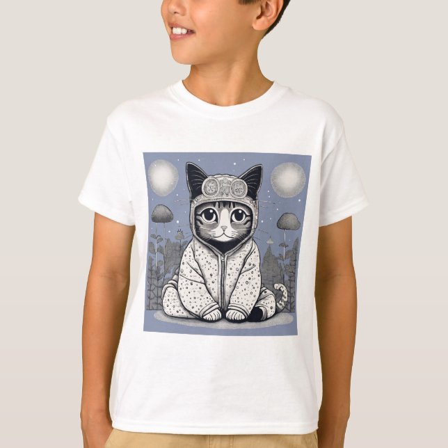 Camiseta Gato Bonito com Pajama (Frente)
