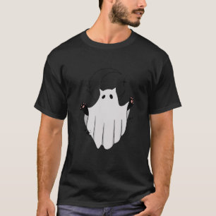 Camiseta Gato Bonito Crescente Espessante Lua Negro Engraça