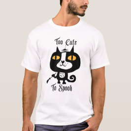 Camiseta Gato Bonito De Halloween Preto Demasiado Bonito Pa