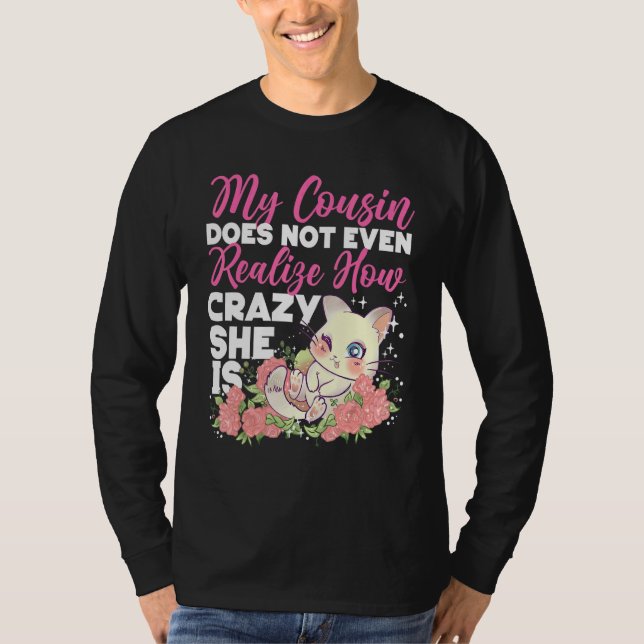 Camiseta Gato Bonito De Primo Louco Com Rosas (Frente)