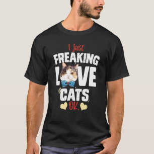 Camiseta Gato Bonito De Ventilador, Eu Só Amargo Gatos De A