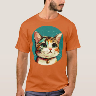 Camiseta gato bonito e colorido