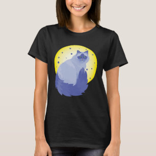 Camiseta gato bonito e colorido de um gatinho azul