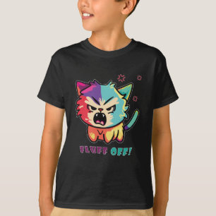 Camiseta Gato bonito e zangado a assombrar o Fluff Off.
