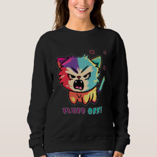 Camiseta Gato bonito e zangado a assombrar o Fluff Off.