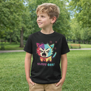 Camiseta Gato bonito e zangado a assombrar o Fluff Off.