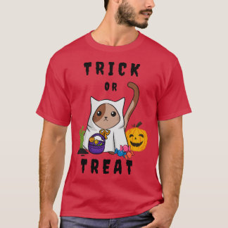 Camiseta Gato Bonito em Figurino de Halloween