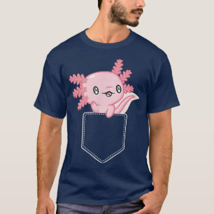 Camiseta Gato Bonito Em Um Bolso Engraçado Aolotls Anfíbio