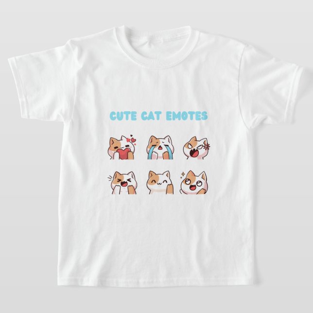 Camiseta Gato bonito emita para garotas (Postura )