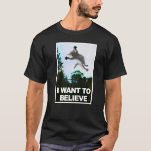 Camiseta Gato Bonito Eu quero acreditar no Geek de Nerd de