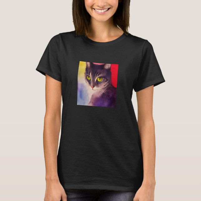 Camiseta Gato Bonito Face Gatinho Gatinho Gatinho Felino Mi (Frente)