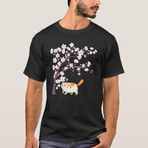 Camiseta Gato Bonito, Gatinhos Japoneses, Cereja, Brilhos, 