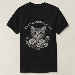 Camiseta Gato Bonito - Gato Engraçado com Flor