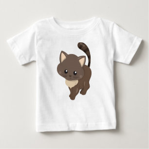 Camiseta Gato Bonito, Gato Marrom, Gato Pequeno, Gatinho, G