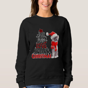 Camiseta Gato Bonito Joy Hope Adorava Árvore de Natal Paz H