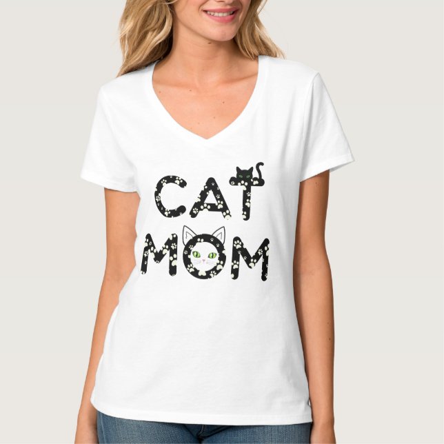 Camiseta Gato Bonito Mãe (Frente)