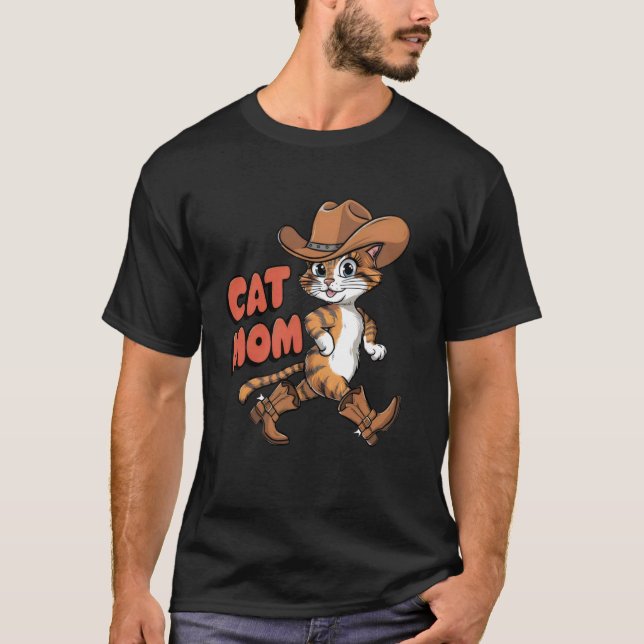 Camiseta Gato Bonito Mãe Que Bata Vaca Vaca Ocidental (Frente)