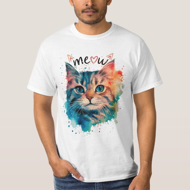 Camiseta Gato Bonito 🐱 miau (Frente)