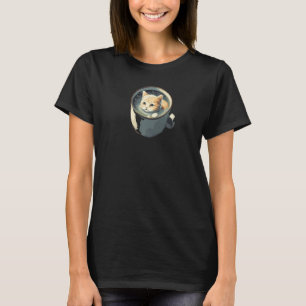 Camiseta Gato bonito numa taça de chá de café
