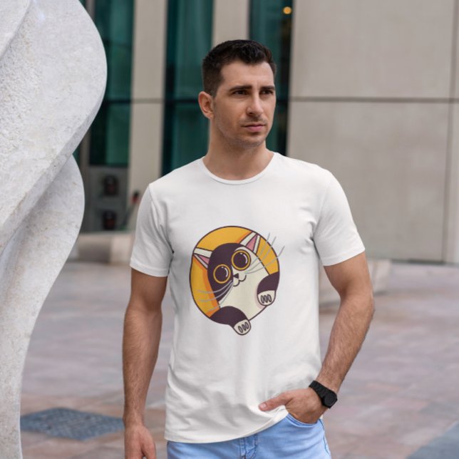 Camiseta Gato Bonito Olhando Para Fora (Criador carregado)