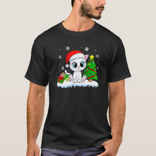 Camiseta Gato Bonito Papai Noel Feliz Natal Mulheres K