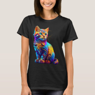 Camiseta Gato Bonito Para Adoção De Gatinhos De Arte Colori