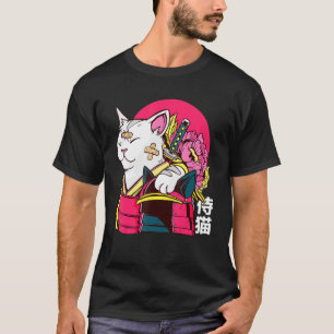 Camiseta Gato Bonito Pet Ninja Samurai Japonês Design Kanji
