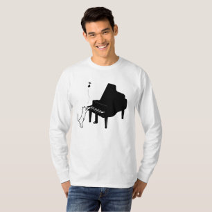 Camiseta Gato bonito que joga a arte engraçada do músico