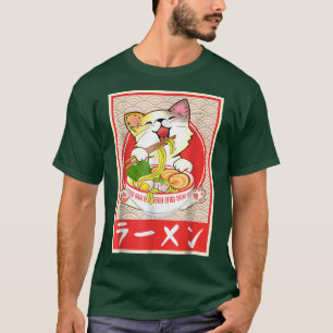 Camiseta Gato Bonito Ramen Kawaii Neko Bowl Anime Japonês N