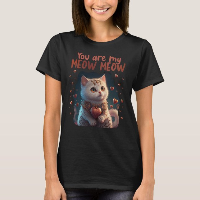 Camiseta Gato Bonito Você É Meu Casal De Meow Santo Valente (Frente)
