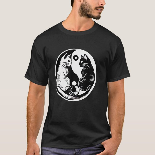 Camiseta Gato Bonito Yin Yang (Frente)