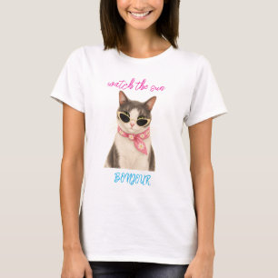 Camiseta Gato Bonjour Sol