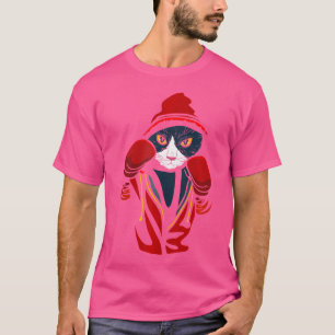 Camiseta Gato Boxing Creative Amantes de os animais Legal B