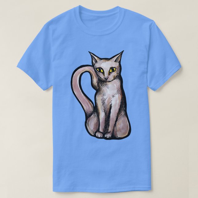 Camiseta Gato Branco  (Frente do Design)