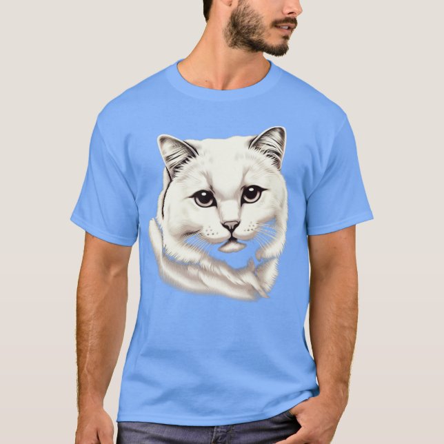 CAMISETA GATO BRANCO ADORÁVEL (Frente)