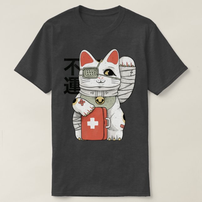 Camiseta Gato Branco azarado (Frente do Design)