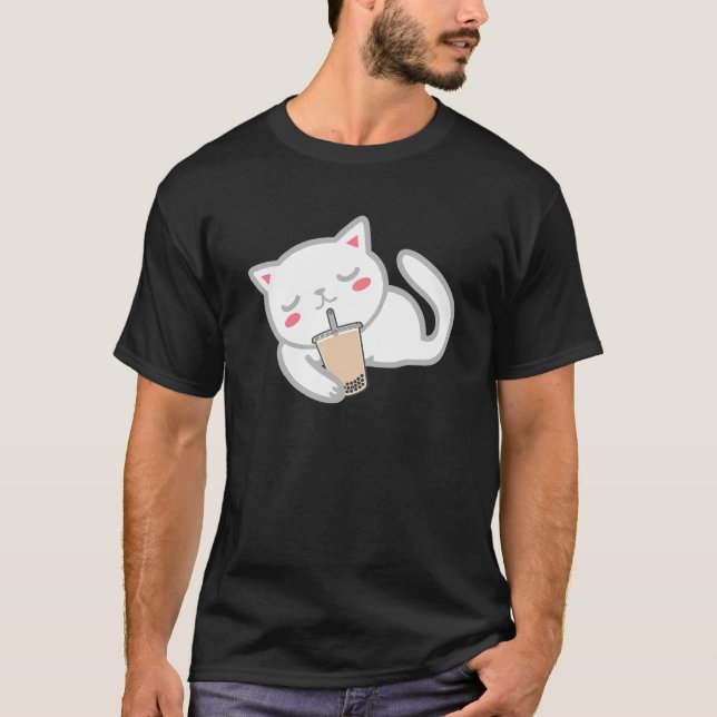 Camiseta Gato Branco Bonito Com Boba Angora Kitten Leite De (Frente)