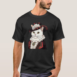 Camiseta Gato Branco Cavalheiro Engraçado Pet Victorian